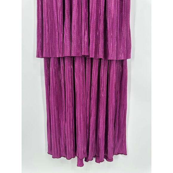 Sabina Musayev Judith Gown V-Neck Pleated Lace-Up Backless Tiered Maxi Dress - Picture 8 of 16